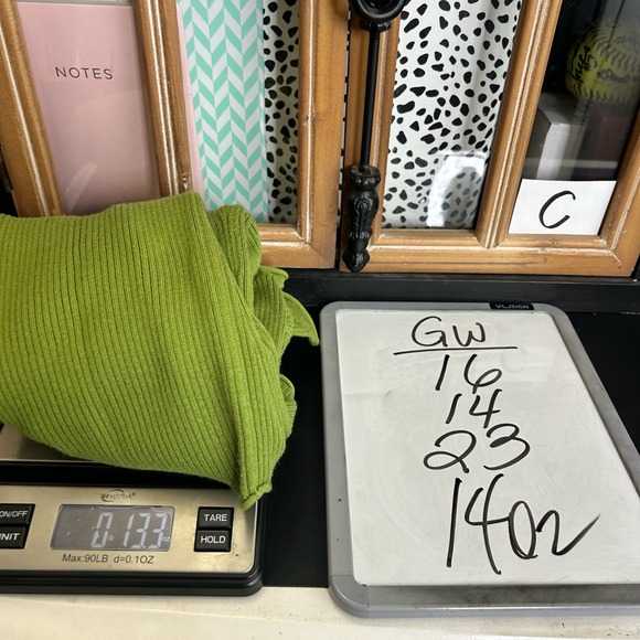 Maeve By Anthropologie Pistachio Lime Green Ribbed Stretchy Turtleneck Sweater M - Picture 9 of 9